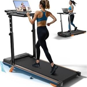 Walking Pad Treadmill with Handle Bar & Incline, Advzon Portable Adjustable Treadmill with Desk for Home