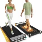 FINEHORSE 2 Side Walking Pad with Incline, 2 in 1 Under Desk Treadmills Walking Pad and Foot Massager for Home/Office, Portable Treadmill with Remote Control LED Display