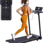 Walking Pad with Handle Bar, 0.6-10MPH Walking Pad Treadmill for Home Small, 3.5HP Portable Small Running Treadmill with Handles, Big Screen, 400LBS