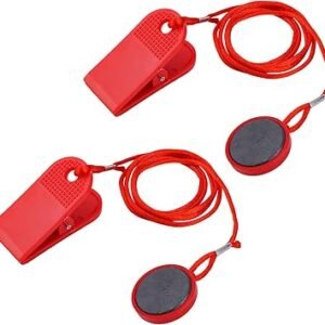 Universal Treadmill Magnet Safety Key, Red, Round, 39 Inch, PVC & Magnet, Suitable for Most Treadmills
