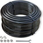 Replacement Cables for Home Gym, 65.6/98.4 Ft Fitness Pulley Cable, 5mm TPU Coated Weight Machine Steel Cable Replacement for Pulley System Gym