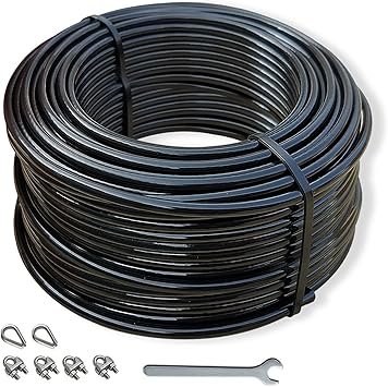 Replacement Cables for Home Gym, 65.6/98.4 Ft Fitness Pulley Cable, 5mm TPU Coated Weight Machine Steel Cable Replacement for Pulley System Gym
