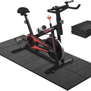 Treadmill Mat 63"x30", WERCHO Foldable Walking Pad Mat for Carpet Hardwood Floors 6mm Heavy-Duty Exercise Equipment Mat for Treadmill,Spin Bike,Elliptical Trainer,Exercise Equipment