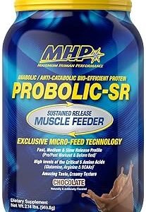 Maximum Human Performance Probolic-SR Sustained Release Protein Powder, 24g Protein, BCAAs, Glutamine, Arginine, Pre-Workout, Post-Workout, Nighttime Protein, 2lbs, 26 Servings, Chocolate