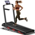 15% Treadmills for Home with Handle, 3 in 1 Portable Treadmill with Incline, Foldable Treadmill with Three Screen, 12 Preset Programs, 400Lbs