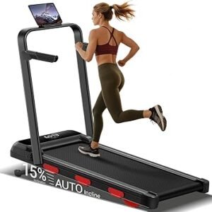 15% Treadmills for Home with Handle, 3 in 1 Portable Treadmill with Incline, Foldable Treadmill with Three Screen, 12 Preset Programs, 400Lbs