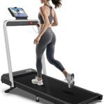 WELLFIT Walking Pad with Handle Bar, 10% Incline Treadmill with 350LBS Weight Capacity, Foldable Treadmill for Home Small Spaces, 3.0 HP 6.2 MPH 36"x16" Running Area, Easy to Move, Upright Placement
