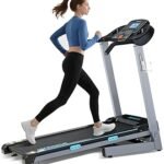 BORGUSI Treadmill with Auto Incline - 300 lb Capacity, 3.0HP Folding Electric Treadmill Up to 8.5 MPH Speed, Running Machine with 17.5" Wide Tread Belt and Bluetooth Speaker for Home Use