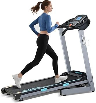 BORGUSI Treadmill with Auto Incline - 300 lb Capacity, 3.0HP Folding Electric Treadmill Up to 8.5 MPH Speed, Running Machine with 17.5" Wide Tread Belt and Bluetooth Speaker for Home Use