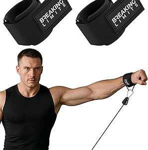 Breaking Limits Wrist Cuffs Gym - Wrist Straps for Cable Machines - Lifting Cuffs for Cables Gym - Wrist Cuff Lateral Raise Attachment - Cable Wrist Cuffs Gym