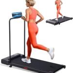 Treadmills for Home, 3.0HP Portable Walking Pad Treadmill with Handle Bar, 0.6-7.6MPH Electric Walking Pad Treadmill with Incline, Mini Treadmils for Exercising with 350LB Capacity