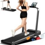 Walking Pad Treadmill with Handle Bar - 2.5HP Quiet Folding Treadmill for Home Office Under Desk Portable Walking Pad with 15% Incline 300LBS Capacity