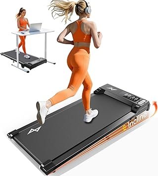 AXV Treadmills Walking pad with Incline Under Desk Treadmill for Home, Portable Slim Compact Treadmill Walk Running Machine with Adjustable Speed,Remote Control, LED Display