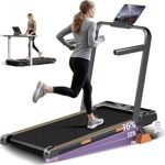 16% Incline Walking Pad Treadmills for Home Small, 4-in-1 Under Desk Treadmill with Handles, Foldable Treadmill with 2.5 HP Quiet Brushless, 330 LBS Capacity