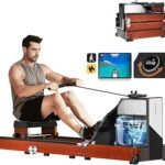 KINGSMITH Magnetic/Water Row Machine for Home Rower 331LB Weight Capacity, Folding Rowing Machine with LED Monitor, App Supported, Tablet Holder, Comfortable Seat, Trifold Home Rowing Machine