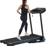Incline Treadmill for Home with 3.0 HP Quiet Motor, 350 LBS Capacity, Auto-Folding Hydraulic System, 10 MPH Running Machine with Bluetooth Speaker, Type-C & USB Charging Port, Shock Absorption, Black