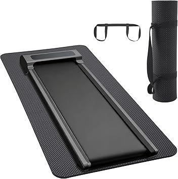 MABOZOO 0.5 Inch Walking Pad Mat, 55x24 Inch Non-Slip Treadmill Mat for Walking Pad, Treadmill, Bike, Exercise, Heavy Duty Workout Floor Protection for Carpet Floors(Black)