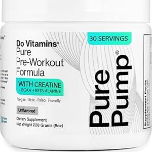 Do Vitamins PurePump Clean Pre Workout Powder for Men & Women - Preworkout with Creatine BCAA - Clean Energy Pre-Workout - All Actives. Zero fillers. Keto Vegan Paleo Unflavored 30 Servings