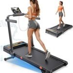 Acezoe Foldable Treadmill with 0-15% Incline and Handle Bar, 2.5HP Treadmills for Home, Under Desk Treadmill with 300LBS Capacity, Walking Pad with Speaker, APP/Remote Control