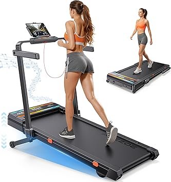 Acezoe Foldable Treadmill with 0-15% Incline and Handle Bar, 2.5HP Treadmills for Home, Under Desk Treadmill with 300LBS Capacity, Walking Pad with Speaker, APP/Remote Control