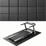 Treadmill Mat 79" x 39", for Under Treadmill, Walking Pad & Exercise Bike on Carpet & Hardwood Floors, Non-Slip Stripe Design, Waterproof Floor Protector, Noise & Shock Absorbing