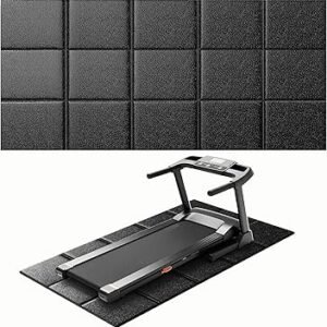 Treadmill Mat 79" x 39", for Under Treadmill, Walking Pad & Exercise Bike on Carpet & Hardwood Floors, Non-Slip Stripe Design, Waterproof Floor Protector, Noise & Shock Absorbing