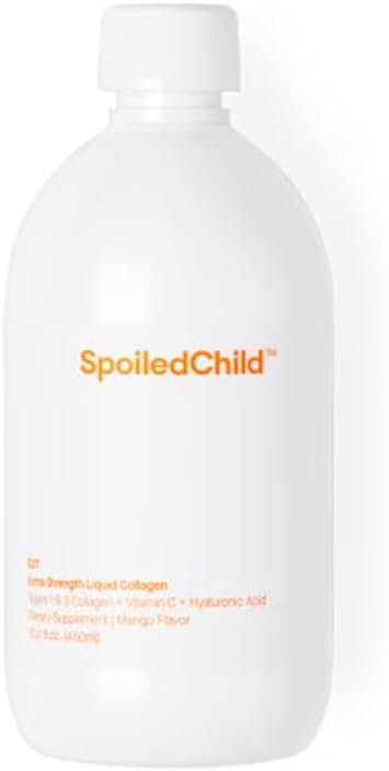 SpoiledChild Collagen Peptides + Vitamin C + Hyaluronic Acid Liquid Collagen Mango Flavor 400 ml (13.5 Fl oz)