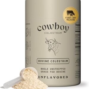 Cowboy - The Exclusive 1st Milking, Whole, Grass Fed Colostrum Supplement for Full Body - Bovine Colostrum Powder Packed Nutrients - Sugar Free (Unflavored, 40 Servings)