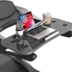 Treadmill Desk Attachment with Laptop Platform Universal Ergonomic Workstation for Laptops/Tablets Fits Treadmill Handlebars Up to 36 Inches Fixed with Four Straps for Extra Sturdiness Black