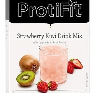 PROTIFIT - High Protein Fruit Flavored Powder Drink Mix, 15g Protein, Low Calorie, Sugar Free, Ideal Protein Compatible, 7 Servings Per Box (Strawberry Kiwi)