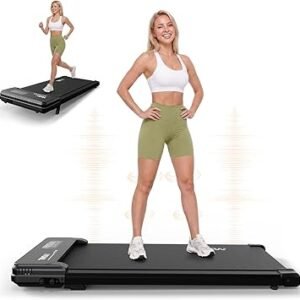 Walking Pad Treadmill with Incline, 3 in 1 Walking Pad Under Desk with Vibration Plates, Portable Treadmill with Remote Control and LED Display for Home Small Space
