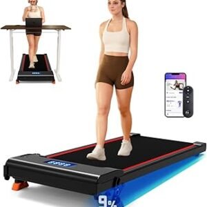 NeoSilent Walking Pad with Incline Under Desk Treadmill 4 Level 9% and BLDC Core, Extra-Large Belt, App and Remote Control, Compact Mini Treadmills for Home Office Portable for Small Space
