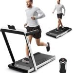 Goplus 2 in 1 Folding Treadmill, 2.25HP Superfit Under Desk Electric Treadmill, Installation-Free with Remote Control, APP Control and LED Display, Walking Jogging for Home Office