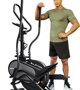 Dripex Elliptical Exercise Machine, 3-in-1 Cardio Climber Stepper Elliptical Machine for Home, Elliptical Training Machines with 16-Level Resistance, 18LBS Flywheel, Pulse Sensor