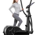 CURSOR Elliptical Exercise Machine, Elliptical Machine for Home with Hyper-Quiet Magnetic Driving System,8&16 Levels Resistance,Compact Elliptical with 12IN Stride,LCD Monitor,350LBS Weight Capacity