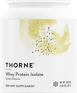 THORNE - Whey Protein Isolate - Balanced Amino Acids Profile with BCAAs - 21 Grams of Easy to Digest Whey Protein Powder - NSF Certified for Sport - Vanilla - Gluten & Soy-Free - 30 Servings