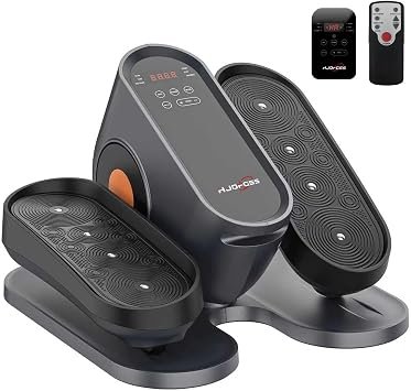 Under Desk Elliptical Machine, Electric Elliptical Leg Exerciser for Seniors with 10 Adjustable, Portable Quiet Elliptical Exercise Machine, Seated Pedal Exerciser with Remote Control(Gray)