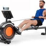 Dripex Rowing Machines for Home, Upgraded Rowing Machine Magnetic Rower, Max 360 LBS, 16 Levels of Workout Resistance, Dual Slide Rail, App Compatible, LCD Monitor, Row Machine for Gym Exercise