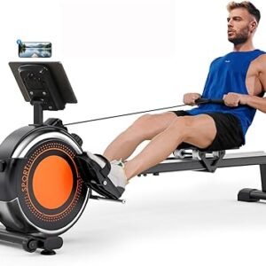 Dripex Rowing Machines for Home, Upgraded Rowing Machine Magnetic Rower, Max 360 LBS, 16 Levels of Workout Resistance, Dual Slide Rail, App Compatible, LCD Monitor, Row Machine for Gym Exercise