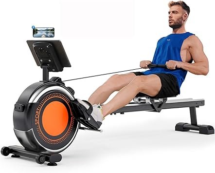 Dripex Rowing Machines for Home, Upgraded Rowing Machine Magnetic Rower, Max 360 LBS, 16 Levels of Workout Resistance, Dual Slide Rail, App Compatible, LCD Monitor, Row Machine for Gym Exercise