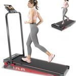 Walking Pad Treadmill with Incline 8% & Decline -1.5% 4 Level, Under Desk Treadmill for Home, 2.5HP Quiet BLDC EvoDrive Portable Walking Pad with Remote Control, Led Display