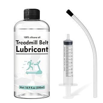 Treadmill Lubricant for Belt 500ml (16.91oz), 1000cs 100% Silicone Oil with 7.8" Reach Tube & 10ml Syringe, Walking Pad Oil Reduces Friction & Noise, Fits All Treadmill Brands
