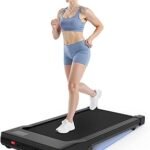 Walking Pad with 6% Incline, 300LBS Capacity Under Desk Treadmill for Home Office, Quiet Portable Mini Treadmill with App & Remote Control, No Assembly, Slim Design for Small Spaces