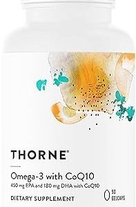 THORNE - Omega-3 with CoQ10 - Fish Oil Supplement with EPA & DHA from Sustainably Sourced Fish - Supports Brain, Skin, Joint & Heart Health* - Third-Party Certified - Gluten & Dairy-Free - 90 Softgels