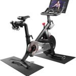 Bike Mat, Exercise Mat for Carpet & Hardwood Floors, Cushioned, Black