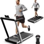 Goplus 2 in 1 Folding Treadmill, 2.25HP Superfit Under Desk Electric Treadmill, Installation-Free with Remote Control, APP Control and LED Display, Walking Jogging for Home Office