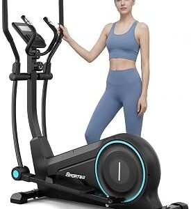 Dripex Elliptical Exercise Machine, Hyper-Quiet Magnetic Elliptical Machine for Home, 15.3" Stride Elliptical Training Machines with 16 Levels Resistance, 17.64LBS Flywheel, Pulse Sensor