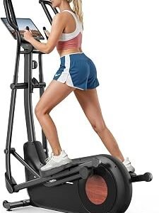 Merach Elliptical Machine, Elliptical Exercise Machine for Home with Hyper-Quiet Magnetic Drive System, Elliptical Training Machines with16.5-19IN Stride, Automatic Resistance, 400lbs Capacity