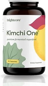 Brightcore Nutrition - Kimchi One, Kimchi Powder Capsules, Probiotics, Enzymes, & Antioxidant Supplement, Premium Gut Health Superfood for Overall Well Being, Gluten-Free, 90 Vegan Capsules