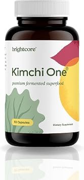Brightcore Nutrition - Kimchi One, Kimchi Powder Capsules, Probiotics, Enzymes, & Antioxidant Supplement, Premium Gut Health Superfood for Overall Well Being, Gluten-Free, 90 Vegan Capsules